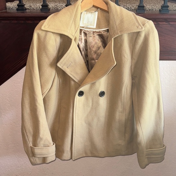 Old Navy Women’s Size XL Tan Pea Coat Winter Preppy Old Money Button Jacket Cozy - Picture 1 of 7